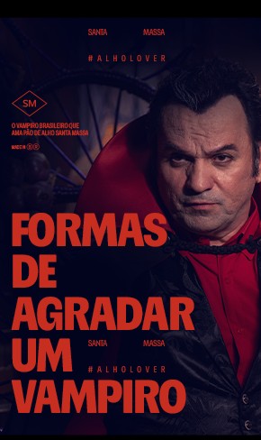 Pôster 'Formas de agradar um vampiro' com o ator em cena